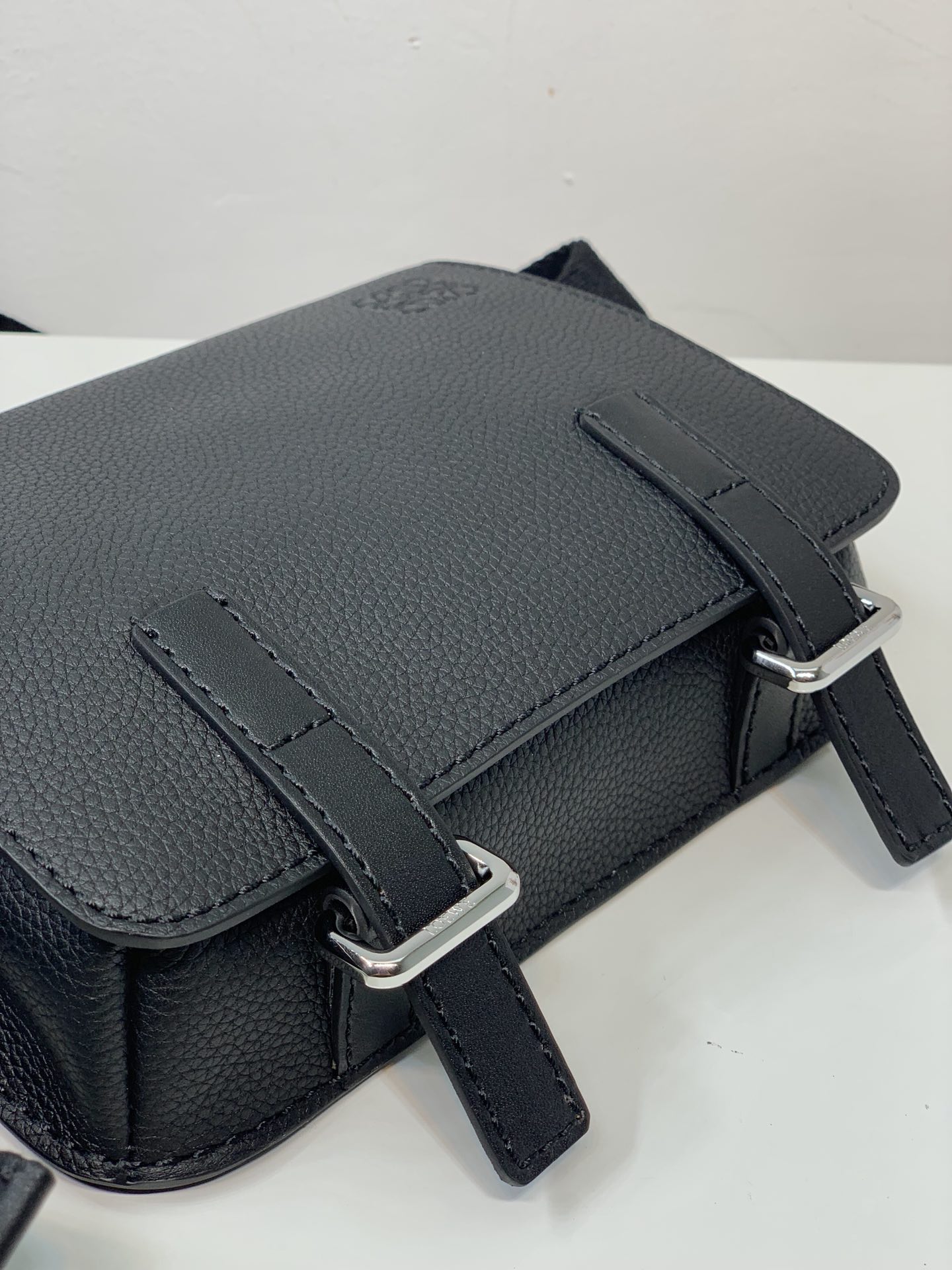 Loewe XXS Military Messenger Bag in Soft Grained Calfskin Black